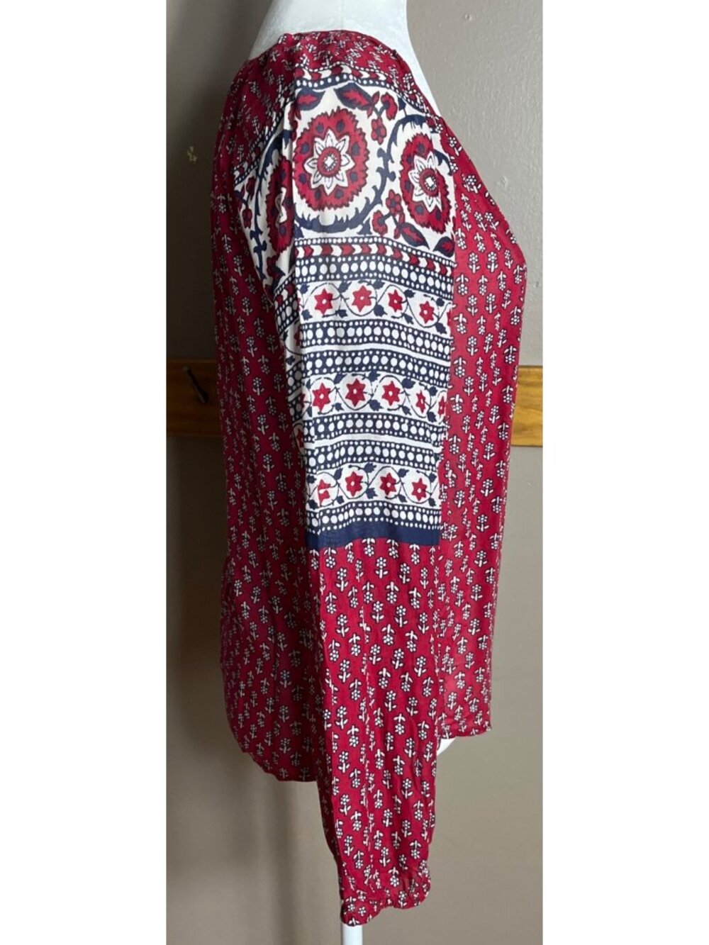 Lucky Brand Petaluna Peasant Top Indie Floral Boho Ethereal Lightweight Women XS - Picture 9 of 9